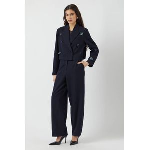 Y.A.S - Cropped Blazer - Donkerblauw - Met Pailletten
