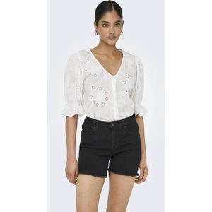 ONLY - ONLJASMIN - Blousetop - Wit - Broderie
