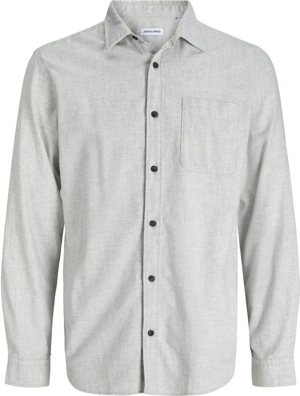 Jack & Jones - JJECLASSIC MELANGE SHIRT - Overhemd - Grijs - Regular Fit