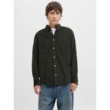 Jack & Jones - JJECLASSIC CORD SHIRT - Overhemd - Groen - Regular Fit