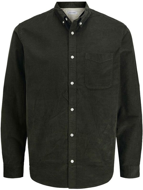 Jack & Jones - JJECLASSIC CORD SHIRT - Overhemd - Groen - Regular Fit