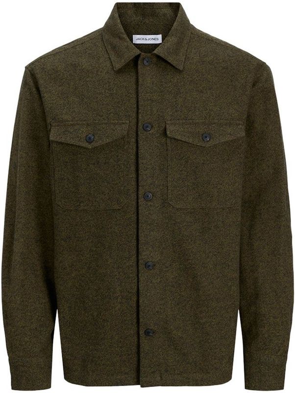 Jack & Jones - Jjeperfect Melange Overshirt - Dark Grey Melange - Overhemd