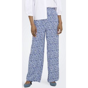 JDY - Broek met Wijde Pijpen - Blauw - Geweven Stof - Regular Fit
