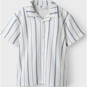 Biologisch Katoen Overhemd - Blauw - Katoen - Korte Mouwen