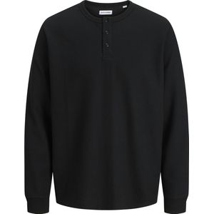 Longsleeve - Henley-Stijl - Casual - Grijs - Katoen