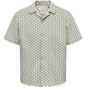 Overhemd - Resort Kraag - Korte Mouwen - Regular Fit - Katoen