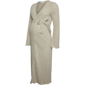 Mlfelizia - Zwangerschapsjurk - Midi-lengte - V-Hals - Lange Mouwen - Bodycon Fit