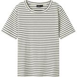 LMTD - Shirt - Grijs/Wit - Gestreept - Katoen - Kwartmouw