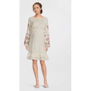 ONLY MATERNITY - Jerseyjurk - Ronde Hals - Lange Mouwen - Borduursels