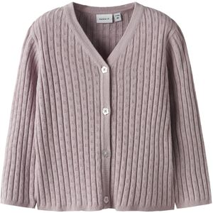 Pointelle - Gebreide Cardigan - Geometrisch Patroon - Ronde Hals - Lange Mouwen