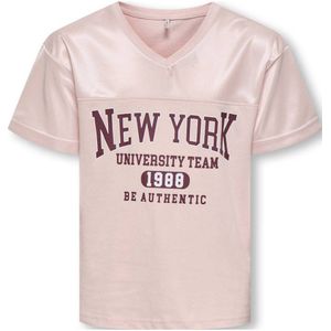 KIDS ONLY GIRL - T-shirt - Lichtroze - Korte Mouwen - V-hals - 100% Polyester