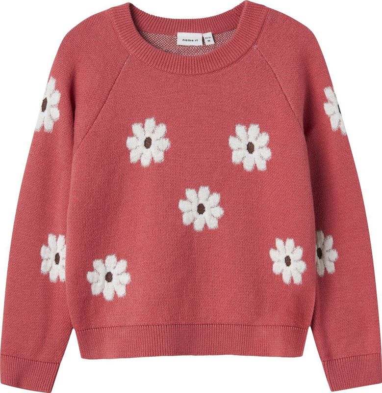 Gebreide Trui - Ronde Hals - Lange Mouwen - Geribde Manchetten - Jacquard