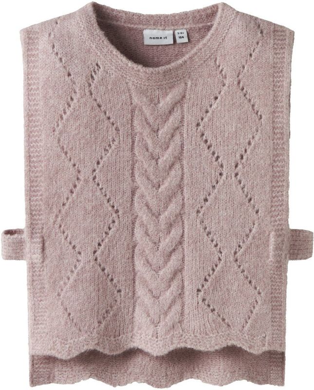 Gebreid Gilet - Mouwloos - Ronde Hals - Vast Katoenen Koord 13 cm