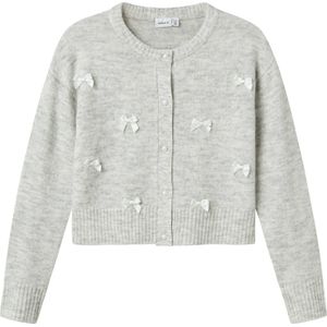NAME IT Meisjes Nkfkarin Ls Knit Card, lichtgrijs gem., 134-140