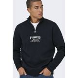 Only & Sons - Onsceres Printet - Trui - Zwart - Regular Fit - Half Zip