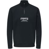Only & Sons - Onsceres Printet - Trui - Zwart - Regular Fit - Half Zip