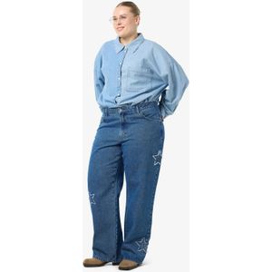 NOISY MAY - Curve - Jeans - Medium Blue Denim - Hoge Taille - Wide Leg