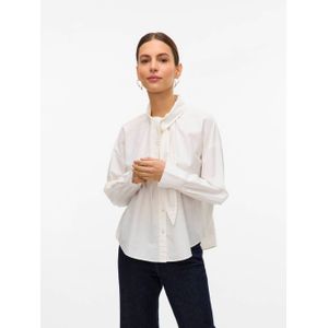 AWARE - Blouse - Wit - 100% Katoen - Rechte Mouwen - Klassieke Kraag