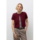 Awsilja - Gebreid Vest - O-hals - Korte Mouwen - Knoopsluiting - Regular Fit