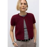 Awsilja - Gebreid Vest - O-hals - Korte Mouwen - Knoopsluiting - Regular Fit