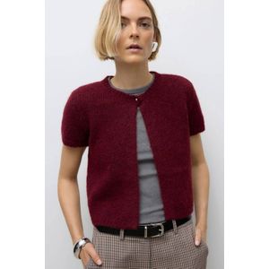 Awsilja - Gebreid Vest - O-hals - Korte Mouwen - Knoopsluiting - Regular Fit