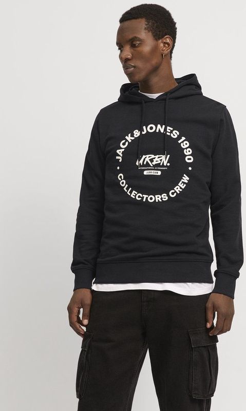 Nike Hoodie Kids - Club Fleece - Zwart Wit - Capuchon en Kangoeroezak