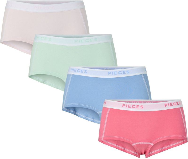 PIECES - Broekje - Lichtblauw Lichtgroen Pink Rosa - 4 Pack