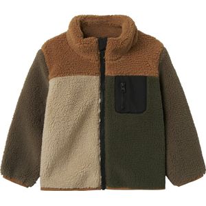 Name It - Nmmmonico Block - Pluche Jas - Toasted Coconut - Voor Jongens