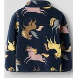 NAME IT - NMFMEEKO - Fleece Jas - Marine - Grijs - Brokaat - Honing