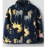 NAME IT - NMFMEEKO - Fleece Jas - Marine - Grijs - Brokaat - Honing