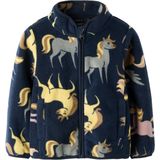 NAME IT - NMFMEEKO - Fleece Jas - Marine - Grijs - Brokaat - Honing