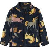 NAME IT - NMFMEEKO - Fleece Jas - Marine - Grijs - Brokaat - Honing