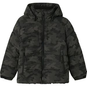 NAME IT - Camouflage - Gewatteerde Jas - Pufferjas - Met Afneembare Capuchon