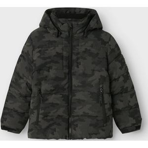NAME IT - Camouflage - Gewatteerde Jas - Pufferjas - Met Afneembare Capuchon