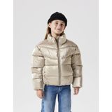 NAME IT - Shiny Gewatteerde Jas - Pufferjas - Hoge Hals - Lange Mouwen