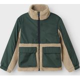 NAME IT - Teddy Jas - Winterjas - Hoge Hals - Lange Mouwen - Ritsbescherming