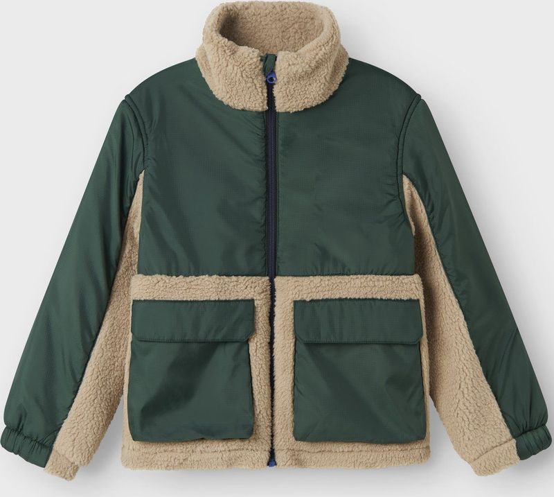 NAME IT - Teddy Jas - Winterjas - Hoge Hals - Lange Mouwen - Ritsbescherming