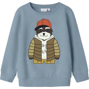 Name It - Nmmkamden Ls Sweat - Vieux Blauw - Sweatshirt - Voor Jongens