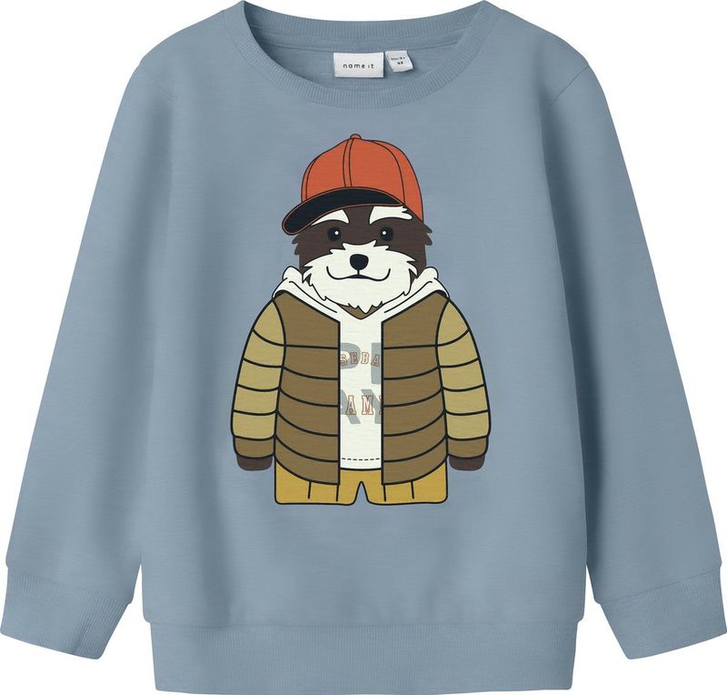 Name It - Nmmkamden Ls Sweat - Vieux Blauw - Sweatshirt - Voor Jongens
