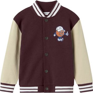 NAME IT Sweatvest 'NMMKANE'  crème / aubergine / oranje / wit
