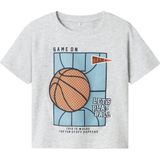 NAME IT - NMMKEITH - Shirt - Aqua Lichtgrijs Oranje