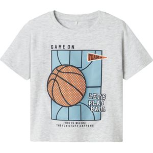 NAME IT - NMMKEITH - Shirt - Aqua Lichtgrijs Oranje