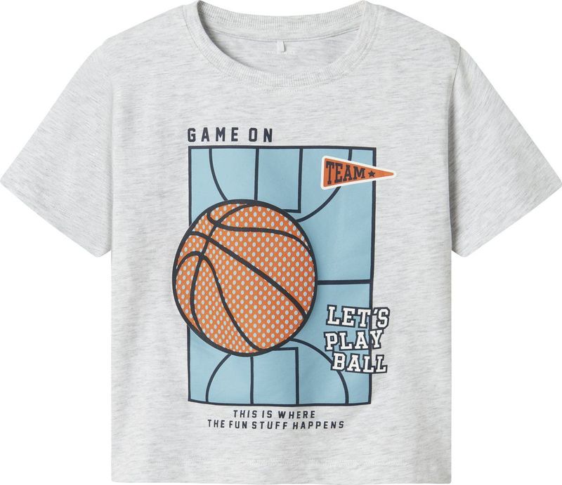 NAME IT - NMMKEITH - Shirt - Aqua Lichtgrijs Oranje