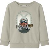 NAME IT - NMMLEN - Sweatshirt - Donkerbeige - Turquoise - Lichtrood - Zwart