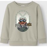 NAME IT - NMMLEN - Sweatshirt - Donkerbeige - Turquoise - Lichtrood - Zwart