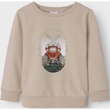 NAME IT - NMMLEN - Sweatshirt - Donkerbeige - Turquoise - Lichtrood - Zwart
