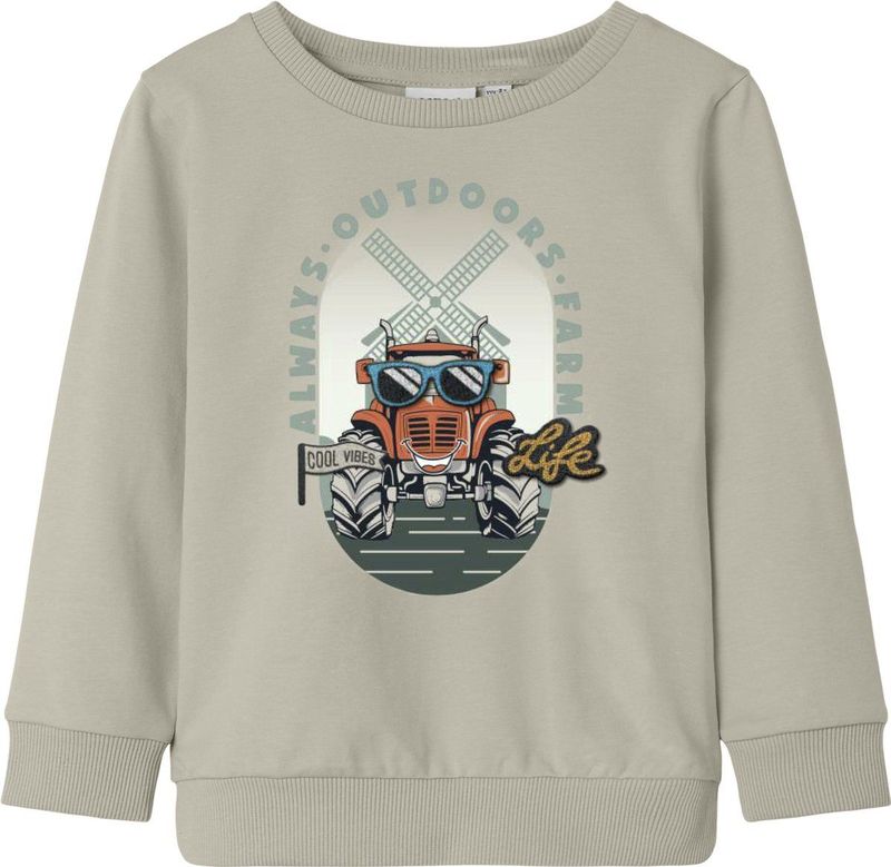 NAME IT - NMMLEN - Sweatshirt - Donkerbeige - Turquoise - Lichtrood - Zwart