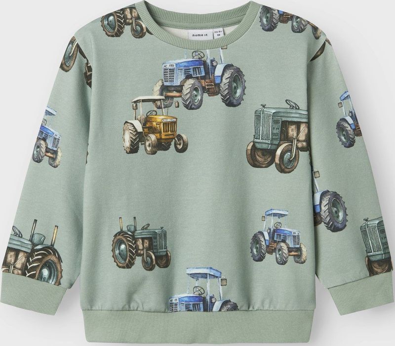 Sweatshirt - All-over Print - Ronde Hals - Lange Mouwen - Ongeborstelde Sweatstof