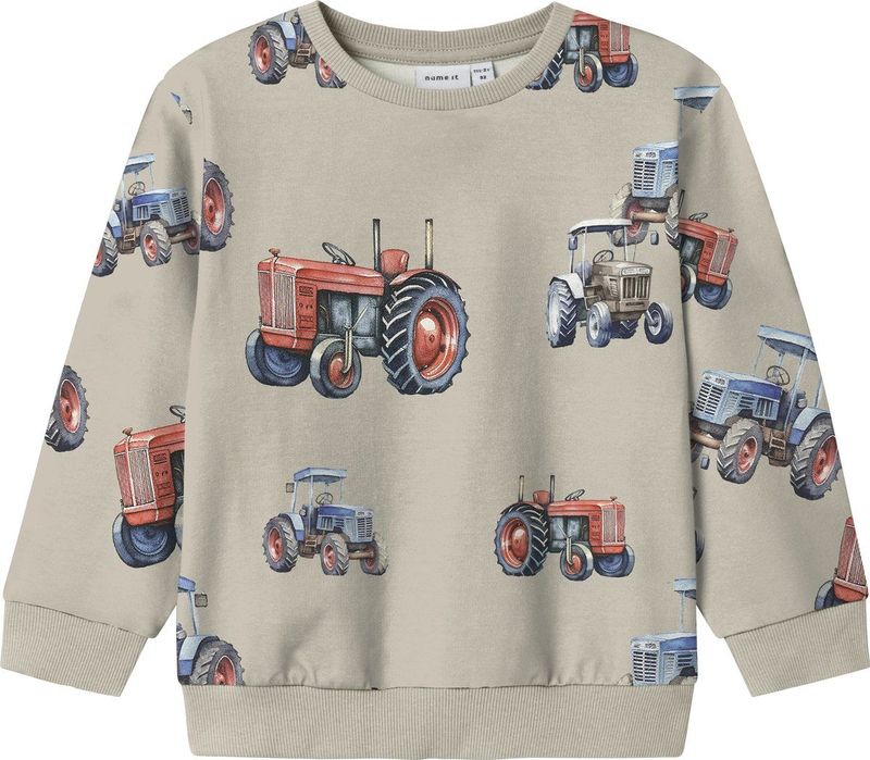 Name it - Sweater - Groen - Sweatkwaliteit - Ronde Hals - All Over Print