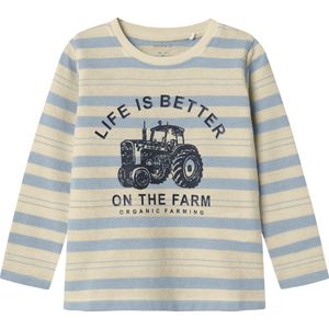 T-shirt - O-hals - Lange Mouwen - Rubberen Print - Regular Fit